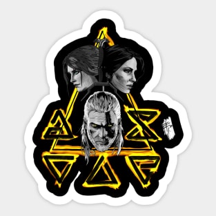 Witcher 3 Big 3 BW Sticker